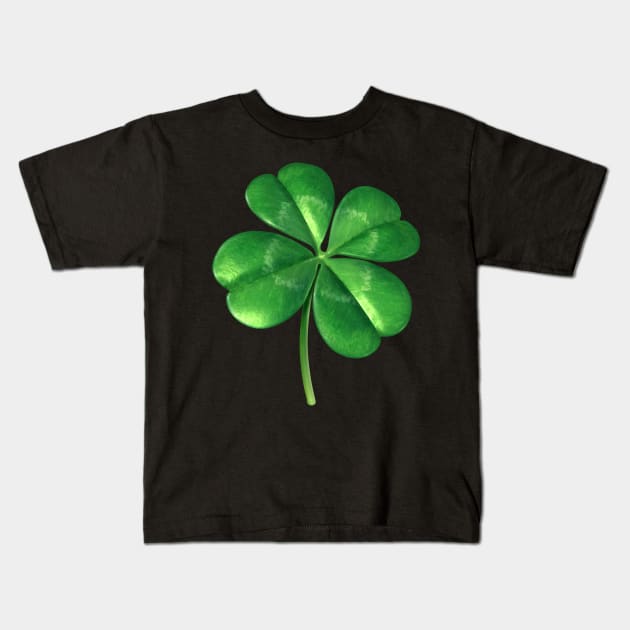 Lucky Four-Leaf Clover Kids T-Shirt by lightidea